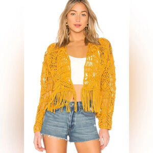 NWT Tularosa|| Fringe Jamie Cardigan Jacket in Butternut, Festival
